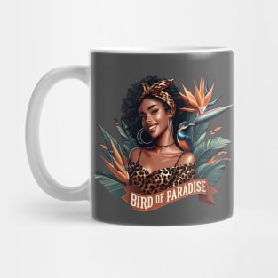 Bird Of Paradise African American Girl Floral Tropical Plant Mug